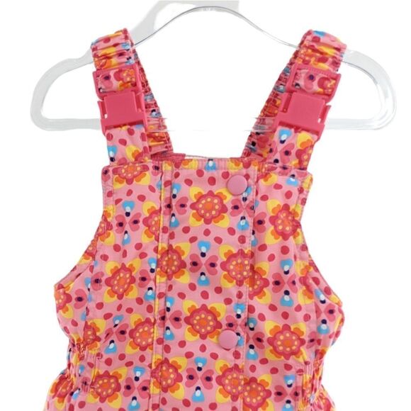 Hanna Andersson pink floral snowpants w/ bib 18-24 months - Picture 2 of 7